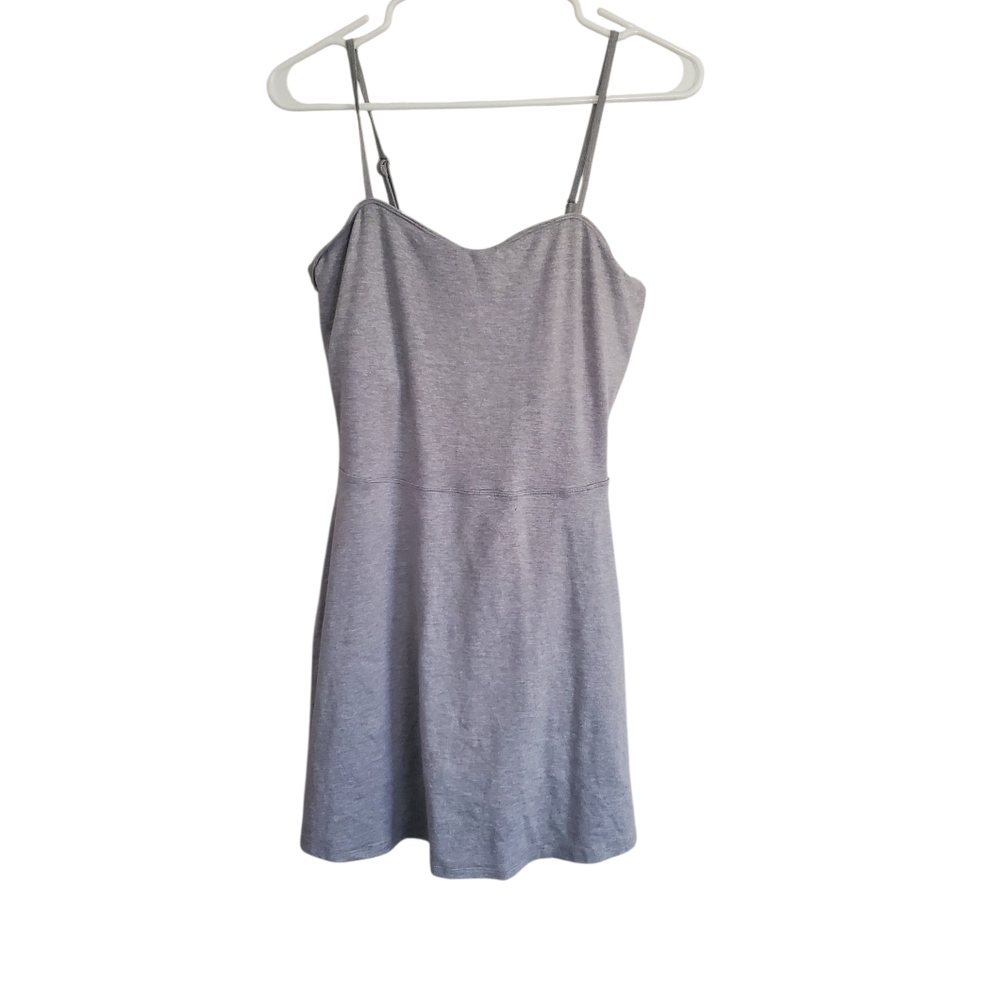 Alo Alosoft Courtside Womans Tennis Dress Gray Spaghetti Strap Dress - Picture 2 of 7